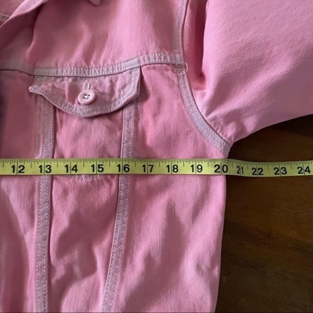 Gap pink cropped denim jean jacket size M Tall - Picture 6 of 10